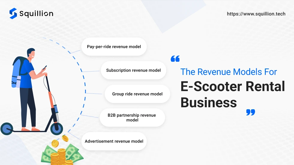 The revenue models for e-scooter rental business